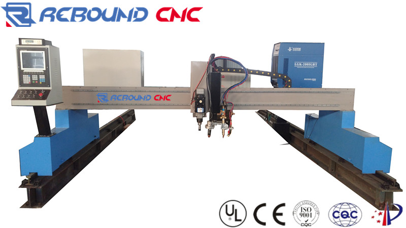 Gantry type CNC cutting machines for thick iron steel with plasma gas and drilling torch